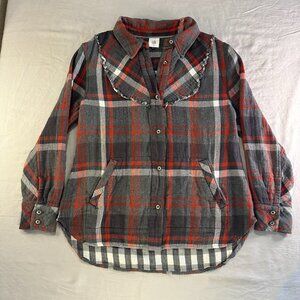 CAbi Style #4164 Tavern Flannel Shirt Shacket Woman Size L